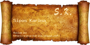 Sipos Karina névjegykártya